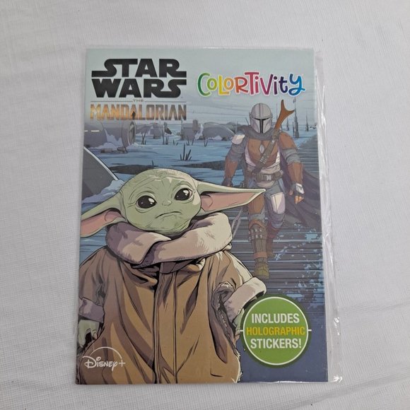 Star Wars Baby Yoda Coloring Book Holographic Sticker Set 2 pack - Picture 11 of 16